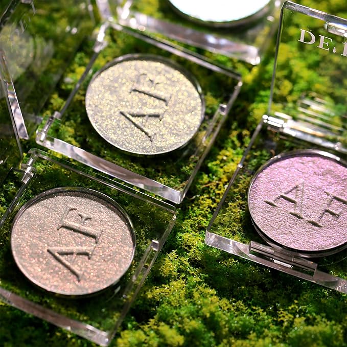 Highlighter Makeup Contour Palette, Gold Silver Duochrome iluminadores Vegan #03