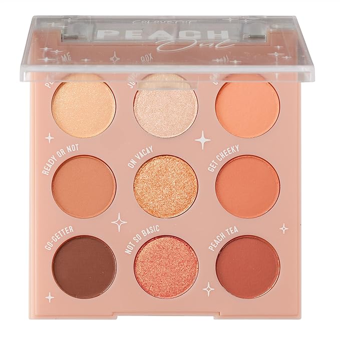 ColourPop Eyeshadow Palette - Eye Makeup Palette with Matte, Metallic, Matte Sparkle & Glitter Finishes - High-Pigment Eye Makeup with a Long-Wearing Formula - Peach Out (0.3 oz)