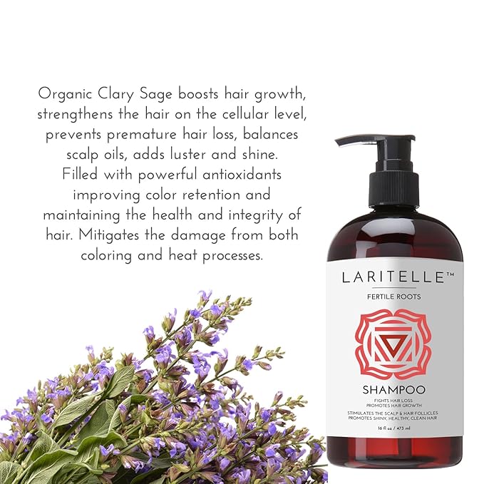 Organic Hair Growth Set | Fertile Roots Shampoo + Conditioner + Leave-In Treatment | Follicle Stimulating Rosemary, Ginger & Clove | Anti-Hair Loss, Strengthening, Nourishing | USA made