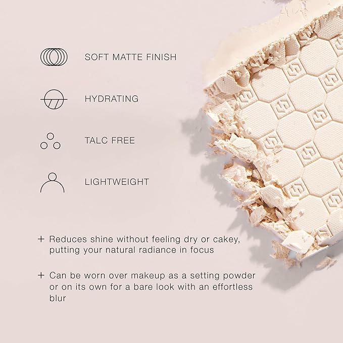 Jouer Soft Focus Hydrate & Setting Powder - Pressed Powder with Matte Finish - Blurring Powder for Fine Lines and Pores - Set Face Makeup Foundation or Concealer - Translucent