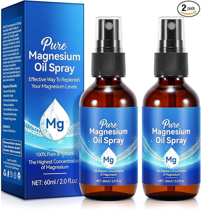2 Pack Magnesium Oil Spray, Pure