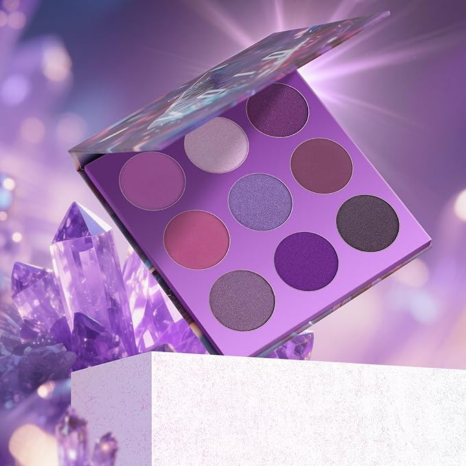 docolor Eyeshadow 9 Colors Purple Eyeshadow Palette High Pigmented Blendable Matte & Glitter Shimmer Finishes, Long Lasting Mauve Eye Makeup for Christmas Party Music Festivals
