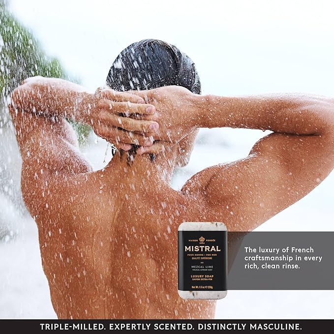 Mistral Bar Soap, Mezcal Lime, Large Bar, Natural Exfoliation