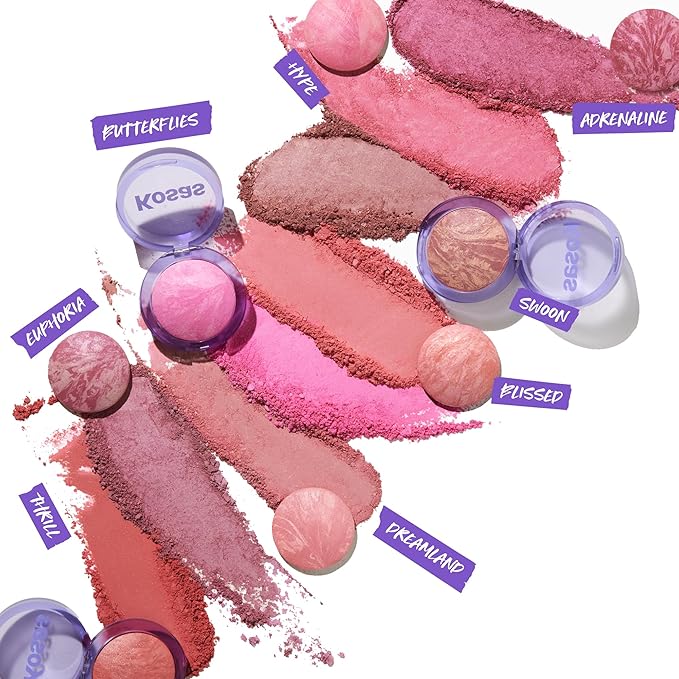 Kosas Blush is Life – Talc-Free Dimensional Blush Baked with Squalane & Hyaluronic Acid – Long Wear, Safe for Sensitive Skin - Butterflies