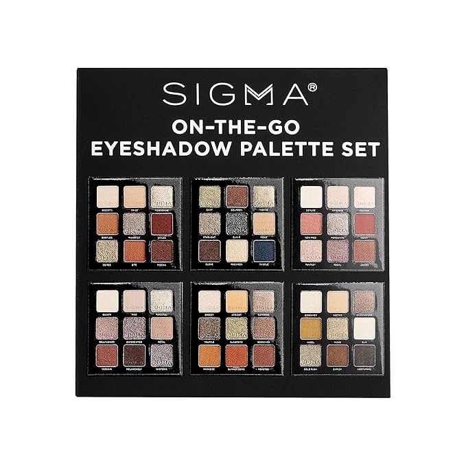 Sigma Beauty On-The-Go Eyeshadow Palette Set Includes 6
