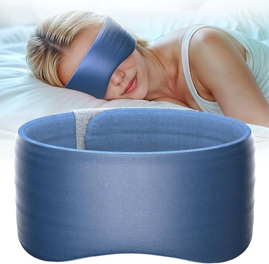 Sleep Mask, Eye Mask for Sleeping, Upgrade Ultra-Soft Blackout Eye Cover for Women Men, Wider Adjustable Strap for Side Sleeper, Travel, Nap, Yoga, Relief Eye, Blue