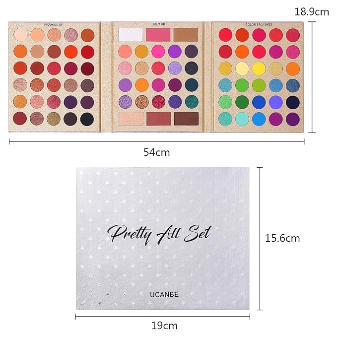 UCANBE Professional 86 Colors Eyeshadow Palette with 15pcs