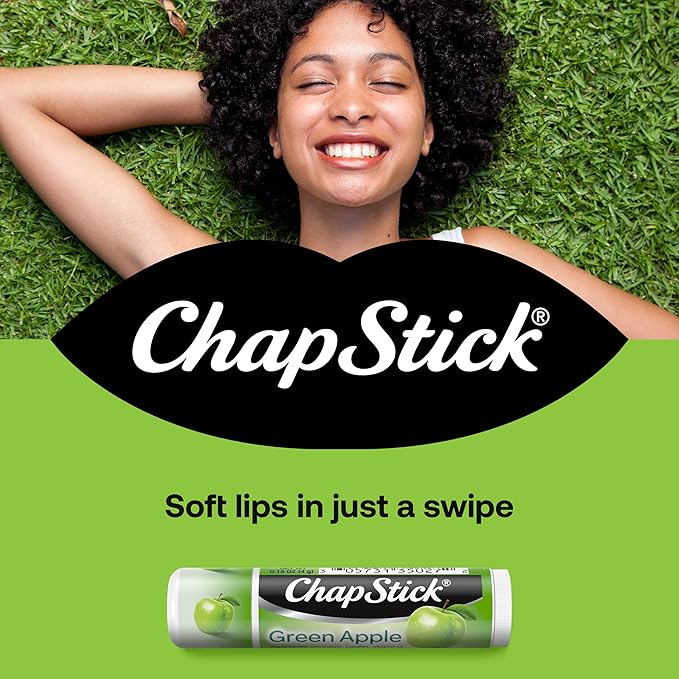ChapStick Bulk Lip Balm Green Apple, Lip Care Tubes, 0.15 oz, 144 ct case