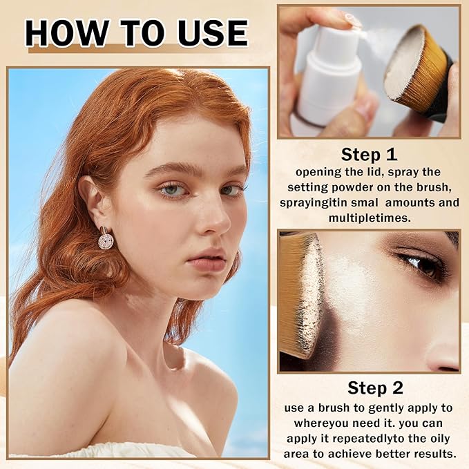 AWCCXMYM Sunscreen Powder Setting Powder SPF 35 Mineral Full Coverage Scalp Sunscreen Setting Spray Powder Makeup for Hair Face Body Flawless Skin, Vegan & Cruelty Free #Translucent