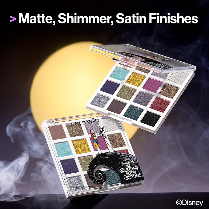 wet n wild Disney Nightmare Before Christmas Limited Edition PR Box - Coffin-Shaped Collector's Set with Eye, Face & Body Makeup, Color-Changing Lip Oils, Tubing Mascara & More - Cruelty-Free