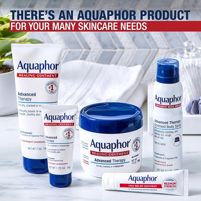 Aquaphor Healing Ointment - Travel Size Protectant for Cracked Skin - Dry Hands, Heels, Elbows, Lips, Packaging May Vary, 1.75 Ounce (Pack of 3)