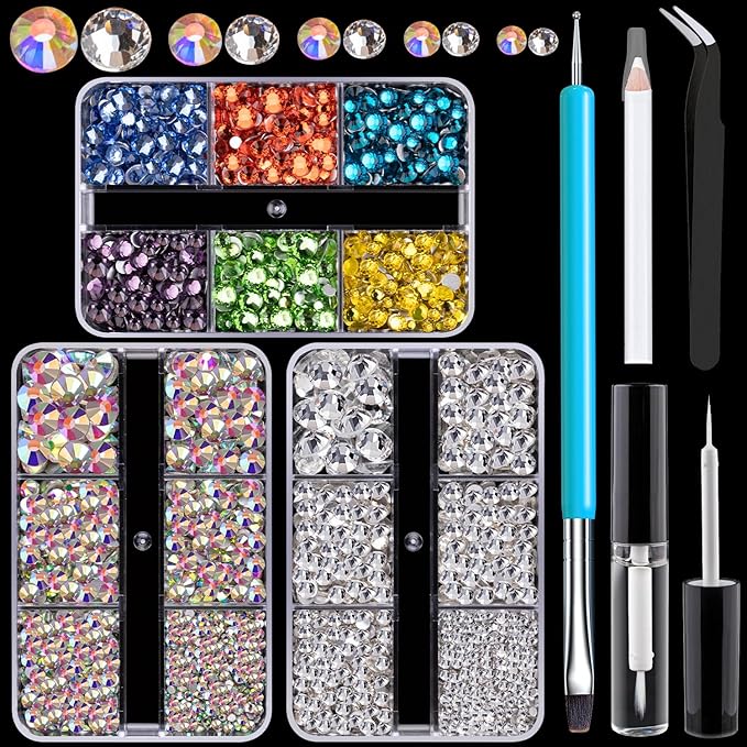 Colorful Face Gems for Makeup Set, Flatback Gorgeous