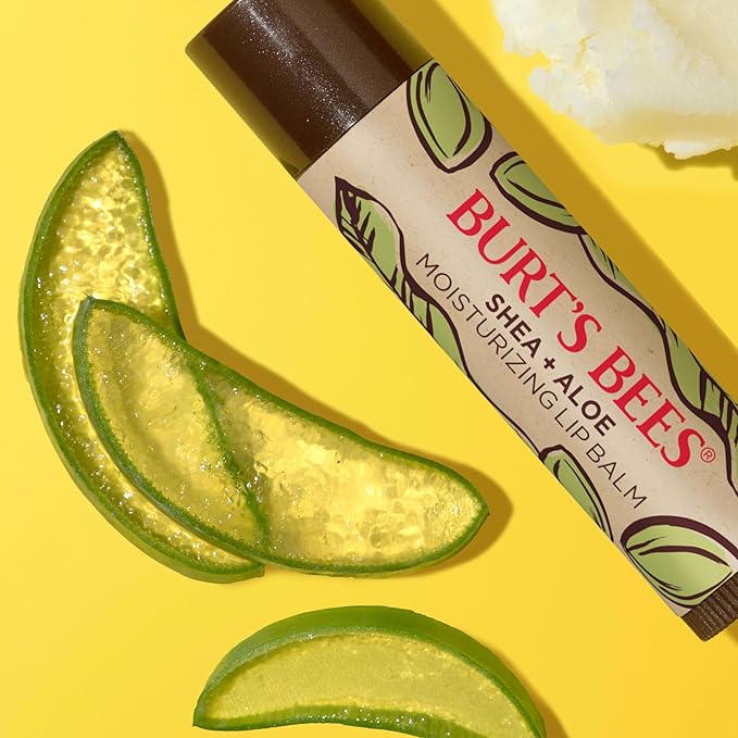 Burt's Bees Lip Balm Mothers Day Gifts for Mom - Shea and Aloe Lip Moisturizer With Responsibly Sourced Beeswax, Tint-Free, Natural Origin Conditioning Lip Treatment, 4 Tubes, 0.15 oz.