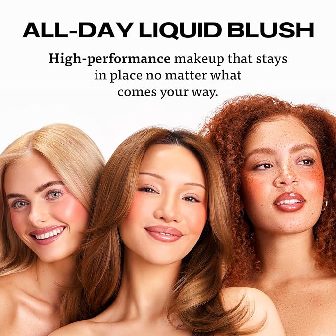 Sacheu Cheek STAY-N Liquid Blush for Cheeks — High Pigment, Buildable, Lightweight Cream Blush Infused With Squalane, for Dewy & Radiant Flushed Cheeks — Long-lasting & Cruelty Free, I'm Cute