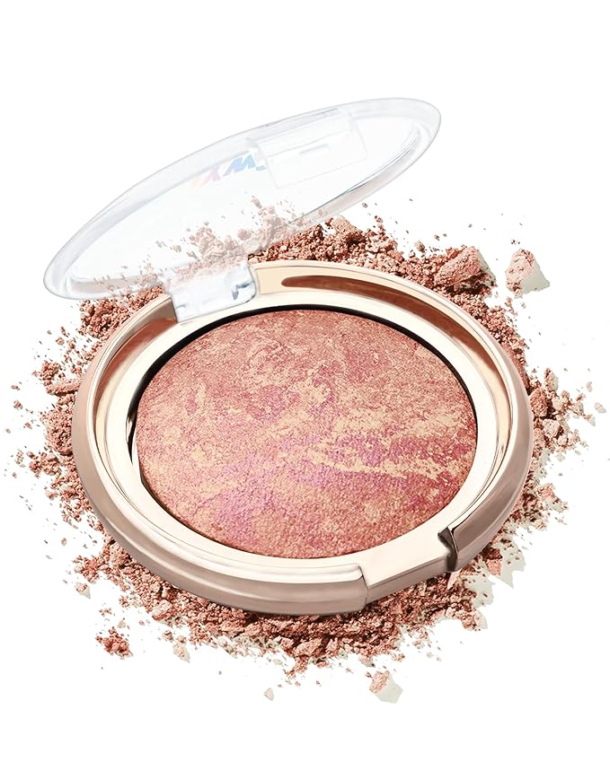 Baked Powder Blush, Glow Marbleized Blush Powder Palette,Lightweight Shimmery face Blush for Cheek,Eyeshadow Highlight,Women's Day Makeup Gift for Women rubores de maquillaje(0.49Ounce)-05