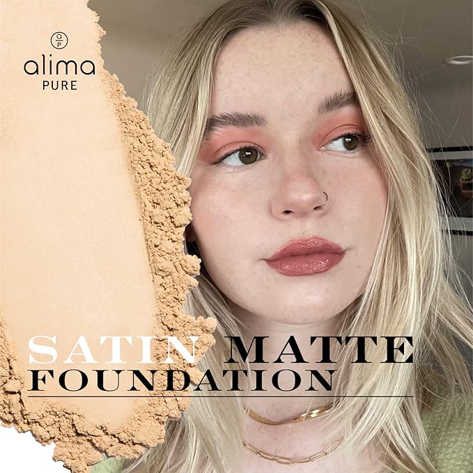 Alima Pure Matte Foundation Loose Mineral Powder Foundation Makeup, Loose Powder Makeup Oil Free Talc Free Powder, Natural Makeup Mineral Foundation Full Coverage Natural Foundation Powder .15 oz/4.5