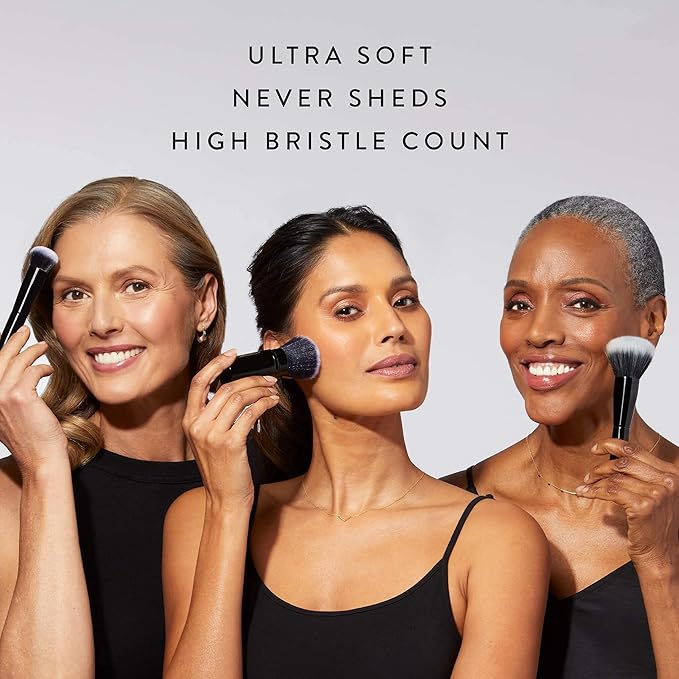 LAURA GELLER NEW YORK Ready-n-Radiant Kit (3 PC) - Baked Bronze-n-Brighten, Deep + Spackle Super-Size Skin Perfecting Primer, Champagne Glow + Retractable Angled Kabuki Brush