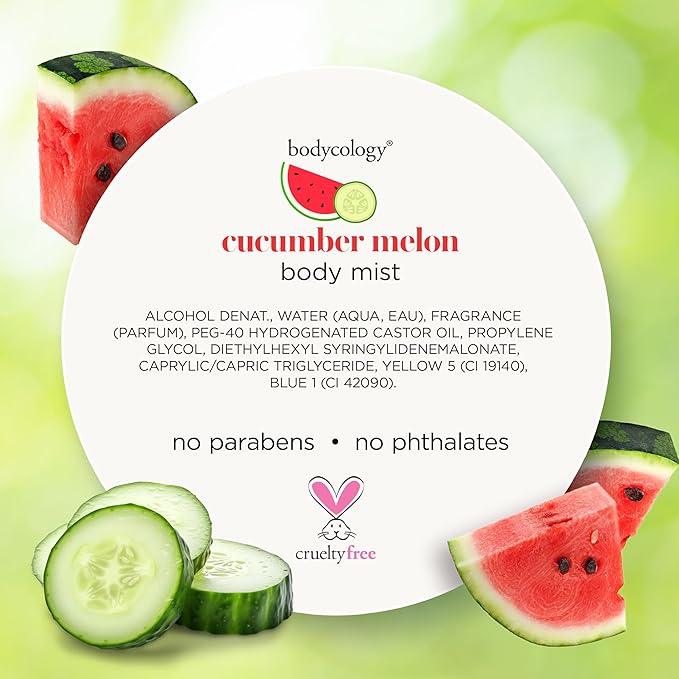 Bodycology Long-Lasting Fragrance Body Mist, Cucumber Melon, 8 fl oz