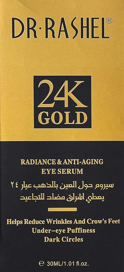24K Gold Radiance Collagen & Anti - Aging Eye Serum, Helps To Reduce Wrinkle, Under eye Puffiness & Dark Circles, Size 1.01 Fl Oz (Pack Of 1)