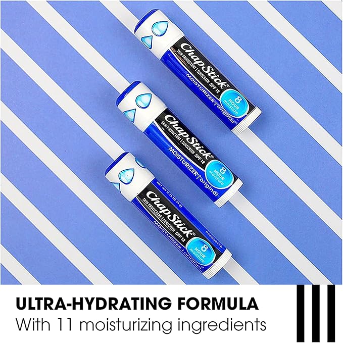 ChapStick Moisturizer Original, Black Cherry and Cool Mint Lip Balm Tubes Variety Pack, SPF 15 and Skin Protectant - 0.15 Oz (Pack of 3)