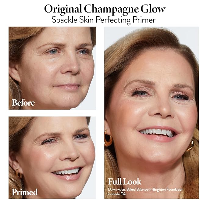 LAURA GELLER NEW YORK Ready-n-Radiant Kit (3 PC) - Baked Bronze-n-Brighten, Fair + Spackle Super-Size Skin Perfecting Primer, Champagne Glow + Retractable Angled Kabuki Brush