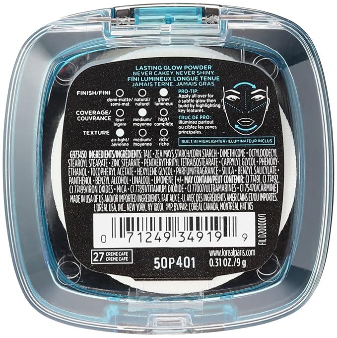 L'Oréal Paris Infallible Pro Glow Pressed Powder, Creme 31 oz