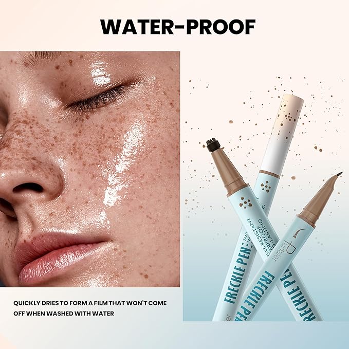 2-in-1 Dual Ended Microblading Freckle Pen & Freckle Stamp,Waterproof Freckle Stamp & Precise 15°Tip for Natural Lifelike Freckle Makeup,Perfect Make up,Last 24Hrs.