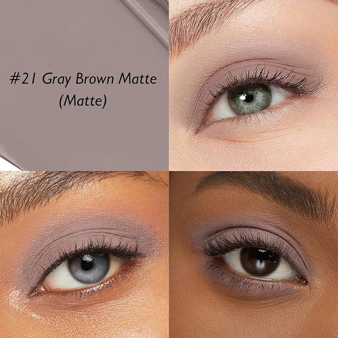 Eyeshadow Stick Gray Brown, Matte Cream Eye Shadow Stick Waterproof Neutral Nude Eyeliner Brightener Pencil Crayon Long-Lasting Eye Highlighter Makeup for Older Women Easy to Use High Pigmented