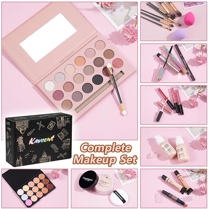 Makeup Sets Teens Makeup Kit for Women Full Kit Makeup Kits for Women Gift Eyeshadow Palette Concealer Palette Lipgloss Foundation Concealer Powder