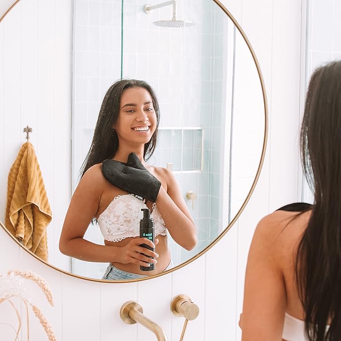 b.tan Dark Self Tanner Mousse | Fake It Till You Make It - Best 1 Hour Express Sunless Tanning Foam, Gold Bronzing Glow, Face & Body, No Fake Tan Smell, 6.7 Fl Oz