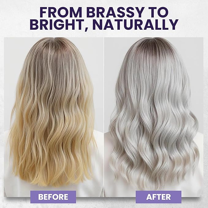 Tea Tree Purple Shampoo & Conditioner Set for Blonde, Bleached, Silver & Grey Hair, Anti-Brass Toner, Boosts Highlights & Color, Revitalizes, Relieves Itchy Scalp & Salon-Grade Hair Toner.