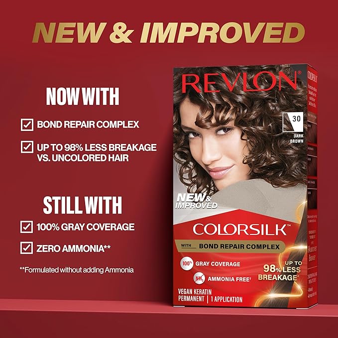 Revlon ColorSilk with Bond Repair Complex, Blonde Permanent Hair Color, 100% Gray Coverage, Ammonia Free Hair Dye, Vegan Keratin, 60 Dark Ash Blonde (Pack of 3)