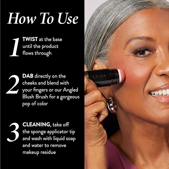 LAURA GELLER NEW YORK Serum Blush Tint, Lightweight Liquid Blush for Cheeks, Weightless Watercolor Sheer Finish, Graceful Guava