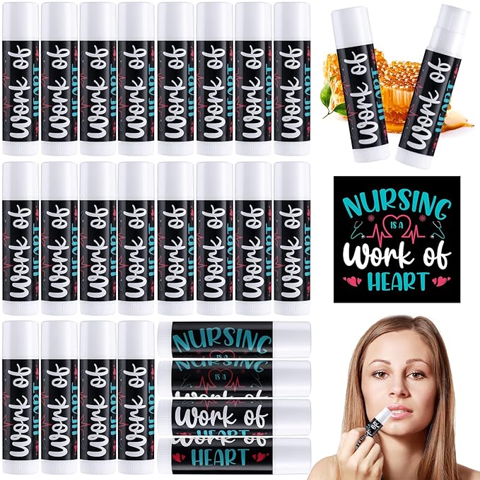 24 Pcs Nurse Appreciation Gifts Bulk Lip Balm Bulk for Women Nurses Thank You Gifts Honey Flavor Lip Balm Nursing Doctor Gifts for Nurse Week Graduation