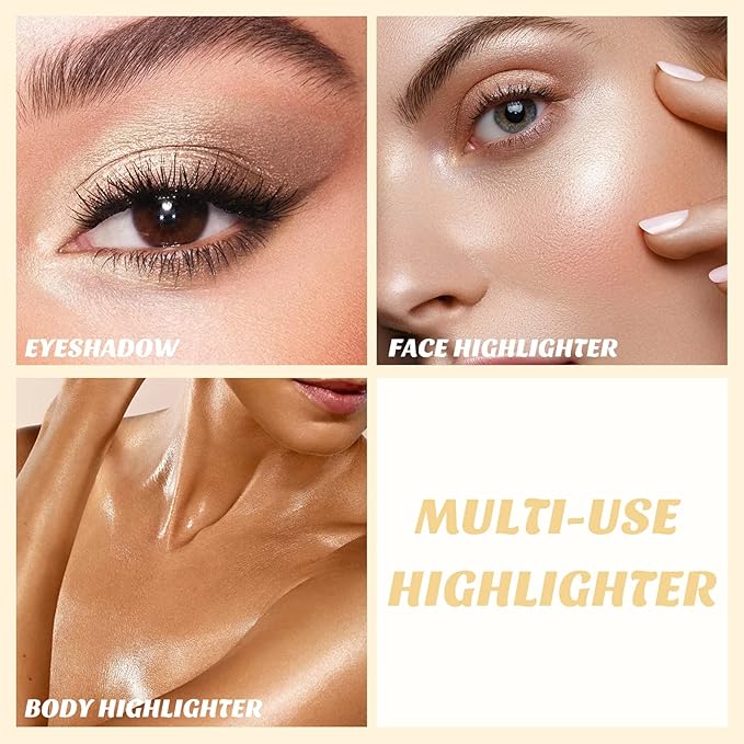 Boobeen Highlighter Powder Palette - Glow Shimmer Illuminator Brighten Skin
