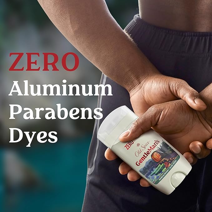 Old Spice GentleMan's Aluminum Free Dry Feel Deodorant for Men, 24/7 Lasting Freshness, Gentle on Skin with Skin Conditioners, Sandlewood + Aloe Scent, 3.0 oz