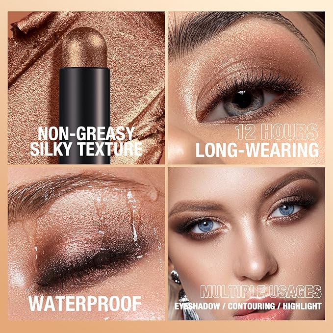 Jolilab Eyeshadow Stick Set, 8 Colors Matte Professional Bright-Colored Contouring and Highlight Eyeshadow Stick, Cream Waterproof Long Lasting High Pigmented Eye Shadow. (8, EYESHADOW B)