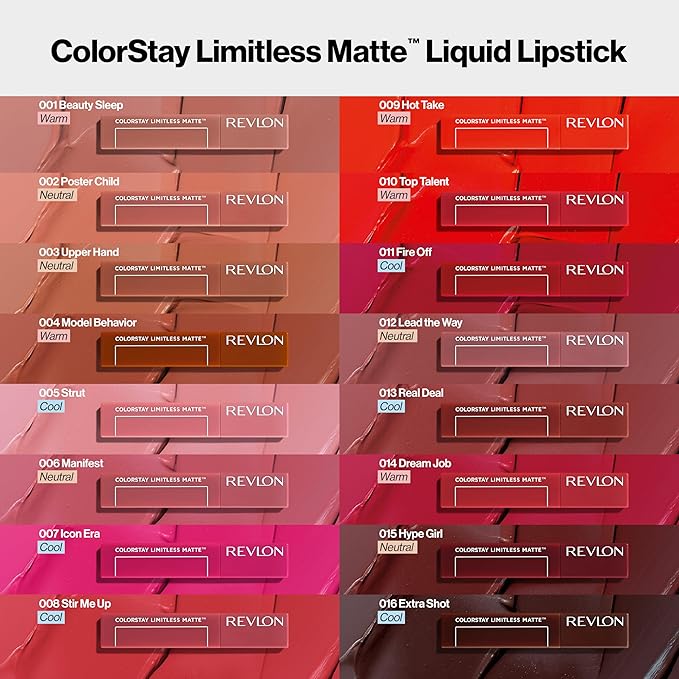 Revlon ColorStay Limitless Matte Liquid Lipstick, Vegan Formula, No-Budge, Longwear Lip Color, Long Lasting, Lightweight/Comfortable, Waterproof, 004 Model Behavior, 0.17 fl oz