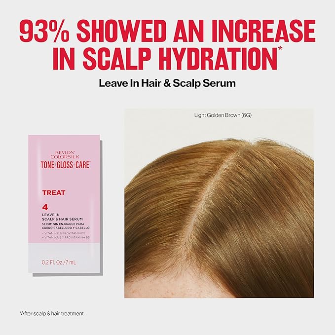 Revlon ColorSilk Tone + Gloss + Care Demi Permanent Hair Color, Dye Kit with Leave-In Scalp and Haircare Serum, 2x Shinier, 4x Stronger, 3 Brown Black, 4.5 fl oz