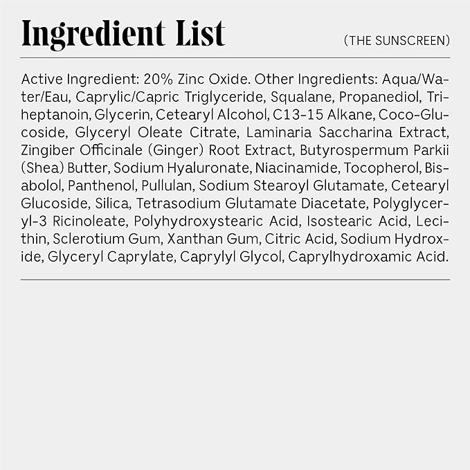 Nécessaire The Mineral Sunscreen SPF 30 PA+++. For The Body. Broad Spectrum. Zinc Oxide, Hyaluronic Acid, Niacinamide. Hydrate. Protect Against Sun Damage + Premature Aging. Dermatologist-Tested 5.1oz