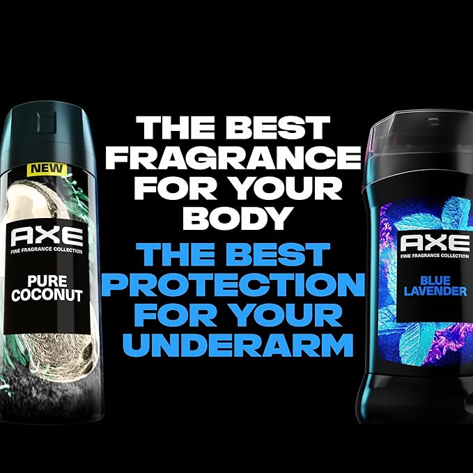 AXE Fine Fragrance Collection Premium Deodorant Body Spray for Men Pure Coconut 3 Count with 72H Odor Protection and Freshness Infused with Coconut, Eucalyptus, and Oak Essential Oils 4 oz