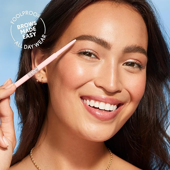 Covergirl Clean Fresh Brow Nano, 600 Dark Brown, Eyebrow Pencil, Ultra-Precise Tip, Waterproof, Transfer-Resistant, Built-In Spoolie, Vegan Formula, 0.001oz