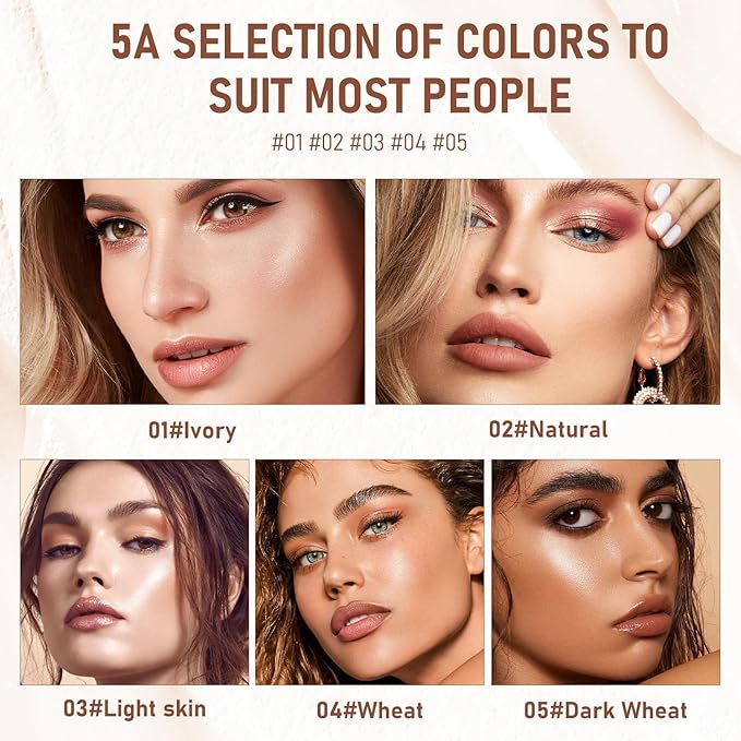 2PCS Long-Lasting Concealer Foundation Stick, Creamy Full Coverage, Hydrating Olive & Camellia Formula for Dark Circles (05deep wheat)