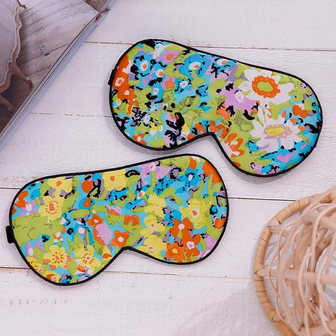 100% Pure Silk Eye Mask Sleep Eye Mask Eye Cover Eyeshade Sleeping Eye Mask Printed Colors (#17)