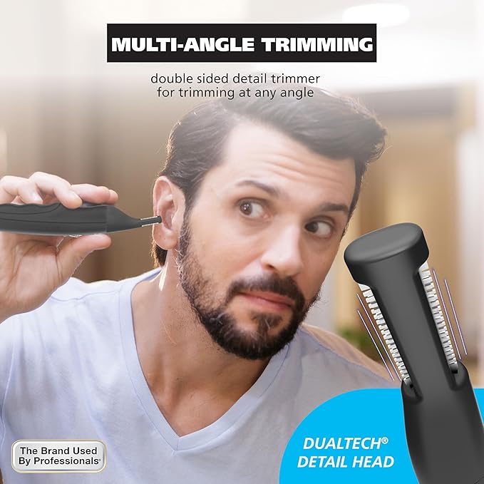 Wahl Pro Series® Rechargeable Eyebrow, Ear & Nose Hair Trimmer for Men – Painless DualTech® Eyebrow Trimmer & Facial Hair Removal Device – Model 3025656