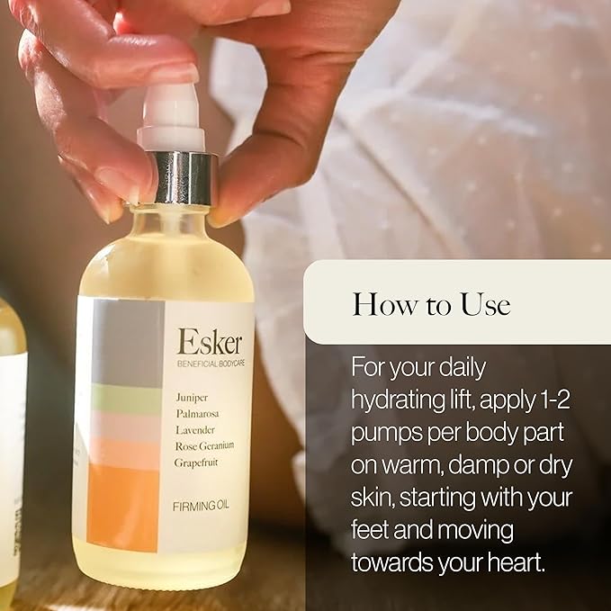 ESKER Beauty Firming Body Oil | (4 oz) | Plant-Based Serum Firms and Tightens Skin | Clean Beauty