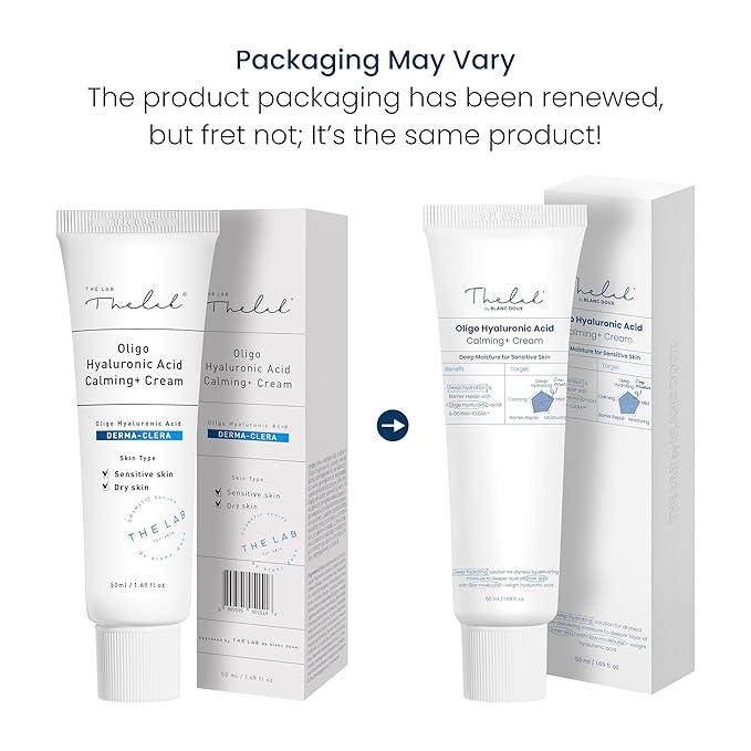 Blanc Doux Oligo Hyaluronic Acid Calming Cream 1.69 fl. oz. - VEGAN Certified - Greatly Moisturizing Cream for Sensitive, Dry Skin with Hyaluronic Acid Deep Hydrating, Soothing - Best Korean Skin Care