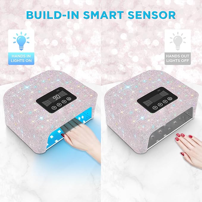 Cordless uv nail lamp, rechargeable