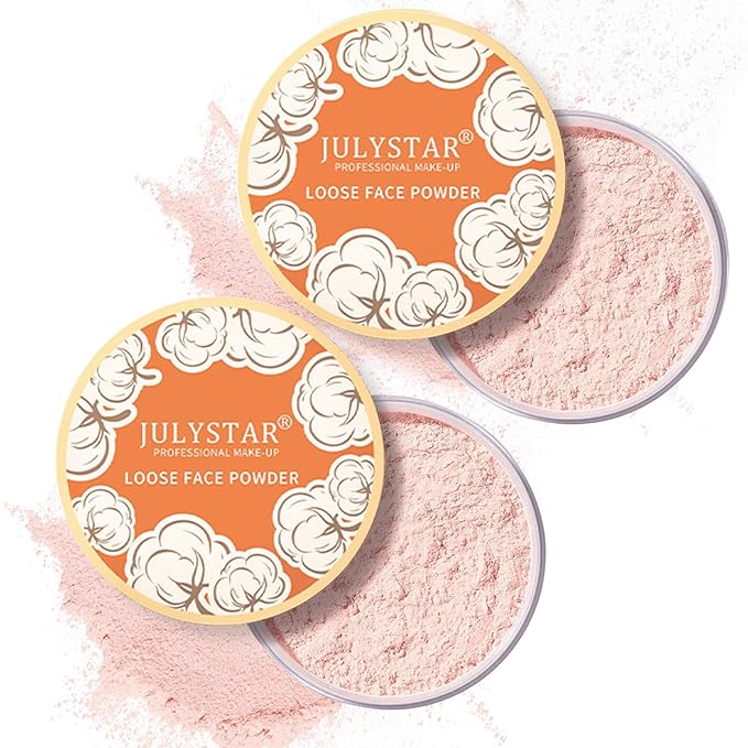 2PCS Pink Setting Powder Loose Face Powder Matte