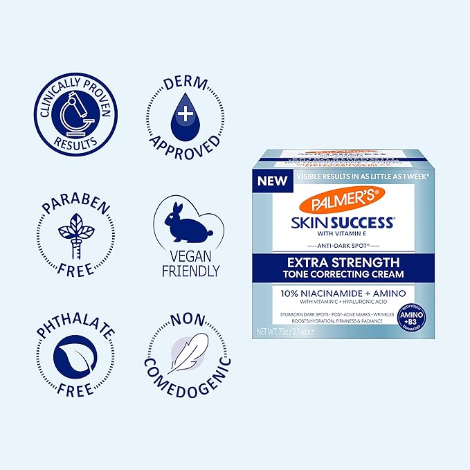 Palmer's Skin Success Extra Strength Tone Correcting Face Cream, 2.7 Fl Oz, Dark Spot Corrector for Discoloration, Age Spots and Post-Acne Marks